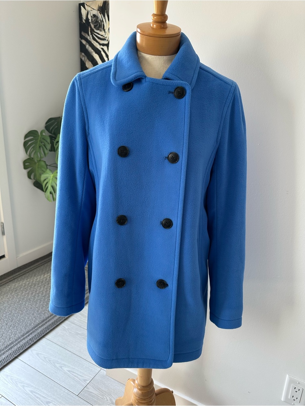 L.L. Bean Double-Breasted Pea Coat in Bright Blue Large